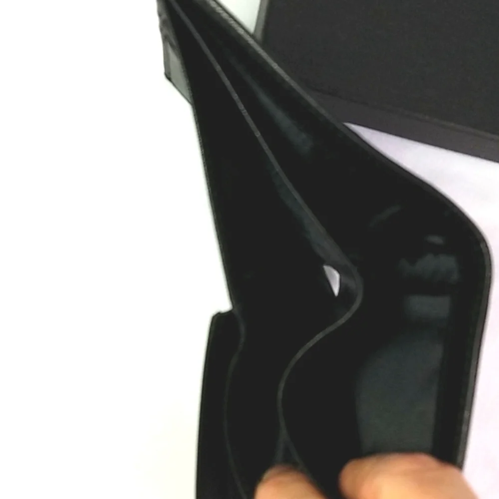 Mens Black Multi Sectional Faux Leather Wallet